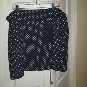 Black and white polka dot skort